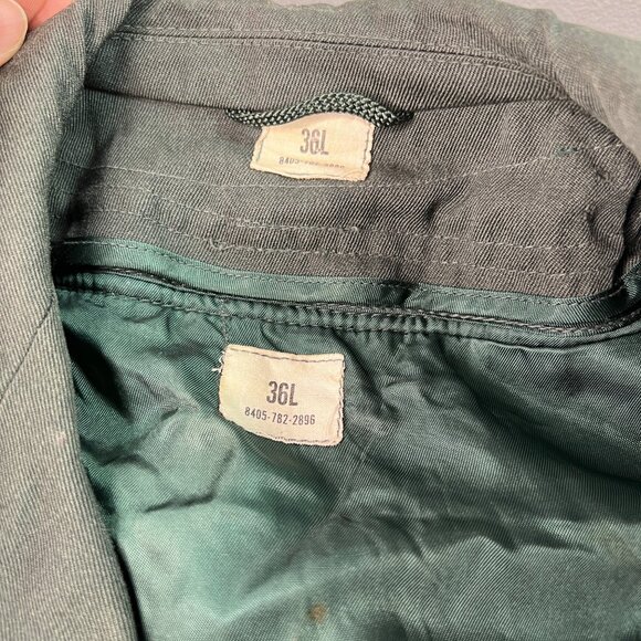 VTG US Army Overcoat Long Trench 36L Vietnam 1971 w/Liner Wool 8405-782-2896 - Picture 7 of 16